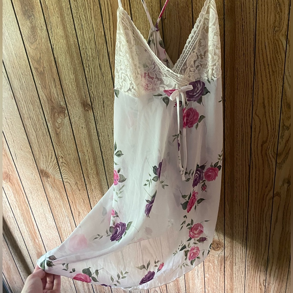 Sheer Floral Lingerie Dress